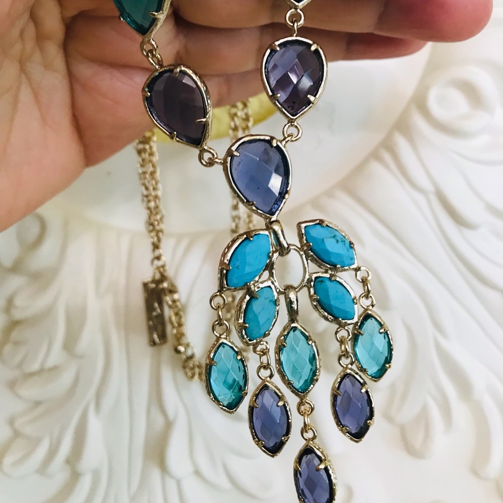 Vintage Gold-Tone Teardrop Statement Necklace